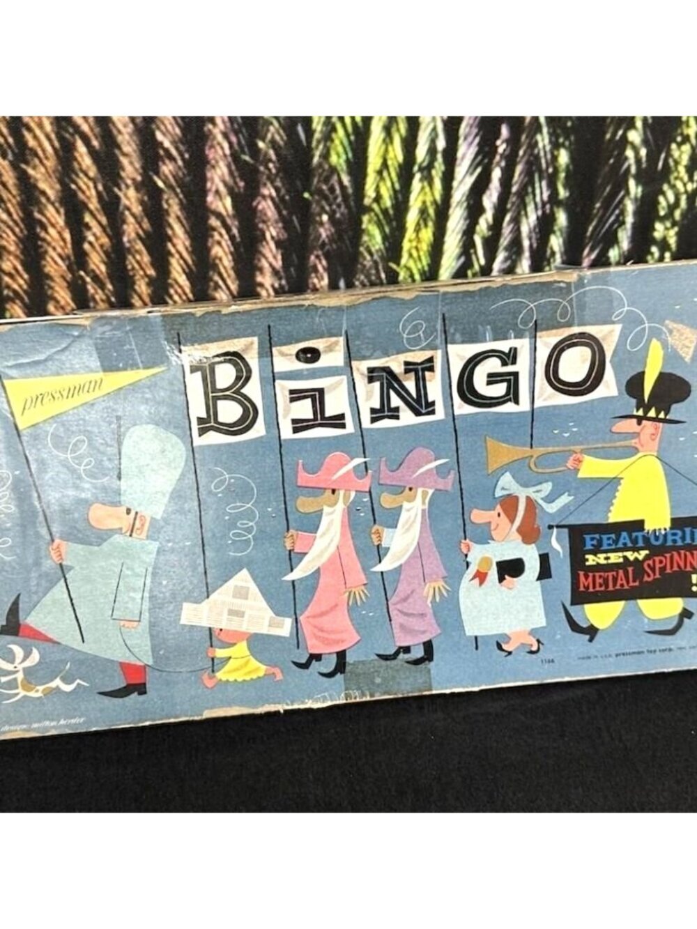 Pressman Bingo Board Game with Metal Spinner Tin Lithograph Complete